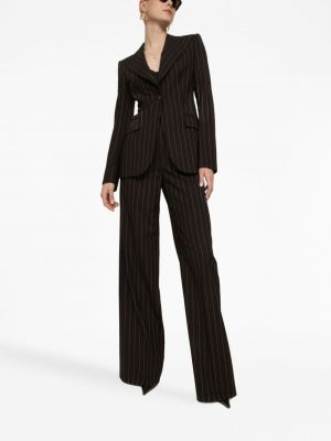 Laia lõikega mustriline triibuline püksid Dolce & Gabbana must