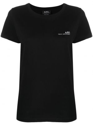Camiseta con estampado A.p.c. negro