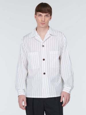 Camisa de algodón a rayas Lemaire blanco