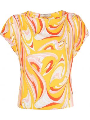 Camiseta con estampado con estampado abstracto Emilio Pucci amarillo