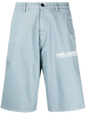 Bombažne bermuda kratke hlače s potiskom Karl Lagerfeld