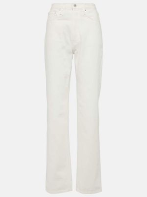 Straight fit džíny s vysokým pasem Totême bílé
