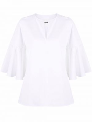 V-hals bluse Jil Sander hvit