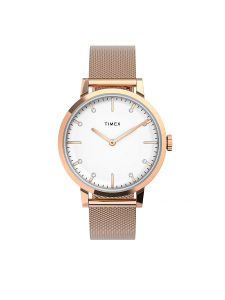 Złoty zegarek Timex, różowy