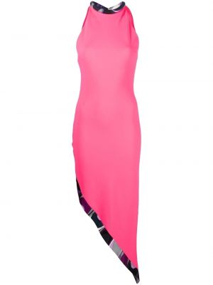 Ασύμμετρη αμάνικο φόρεμα Pucci ροζ