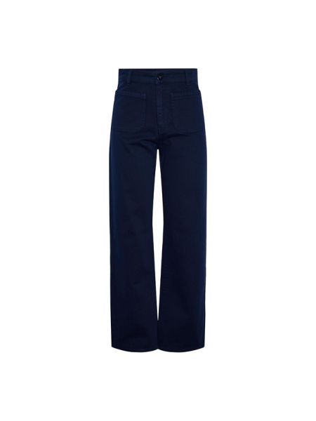 Pantalones de cintura alta Pieces azul