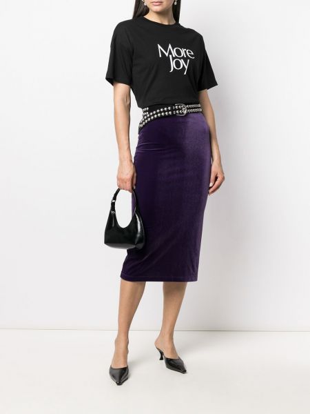 Falda de tubo ajustada de terciopelo‏‏‎ Antonella Rizza violeta
