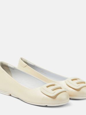 Bőr balerina cipők Hogan fehér