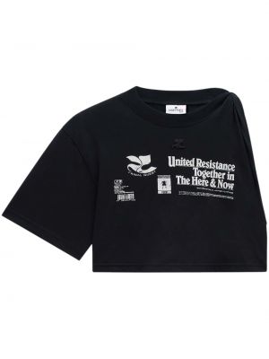 T-shirt asimmetrico Courrèges nero