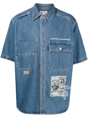 Camicia jeans Aape By *a Bathing Ape®, blu