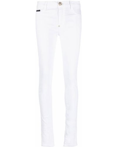 Jeans skinny slim Philipp Plein blanc