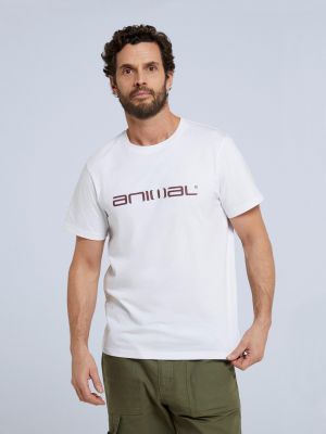 Повседневная футболка с коротким рукавом с круглым вырезом Animal белая