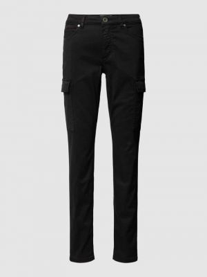 Spodnie cargo slim fit w jednolitym kolorze Marc O'polo czarne