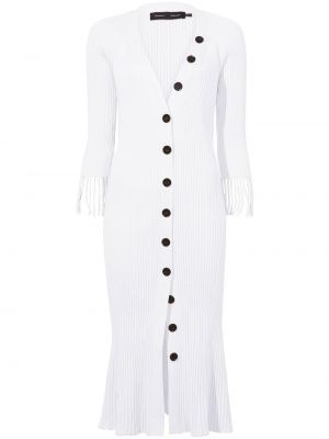 Midi šaty s knoflíky Proenza Schouler bílé