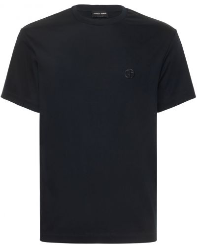 Pamut póló Giorgio Armani fekete