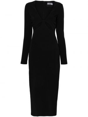 Μίντι φόρεμα από κρεπ Versace Jeans Couture μαύρο