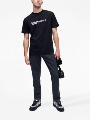 T-shirt en coton à imprimé Karl Lagerfeld Jeans noir