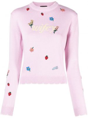 Плетен пуловер Gcds розово