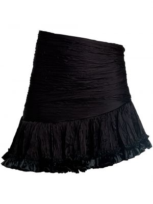 Drapiruotas asimetriškas mini sijonas Rabanne juoda