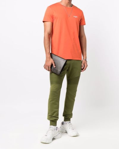 Camiseta con estampado Balmain naranja