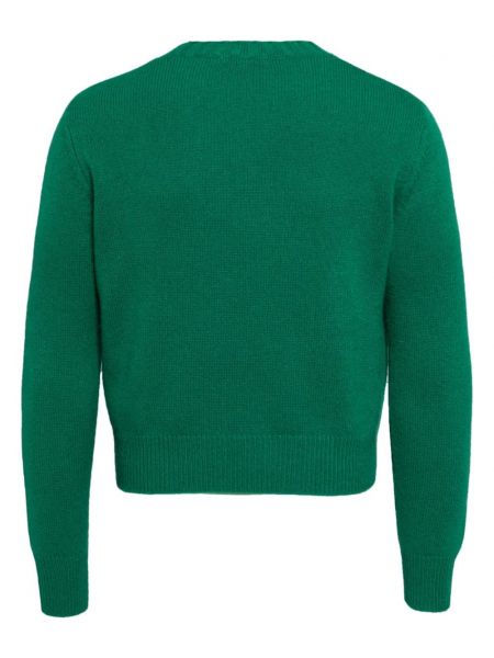Haftowany sweter z kaszmiru Sporty And Rich zielony