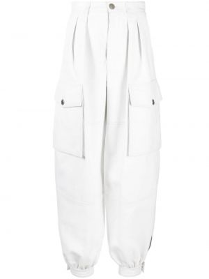 Кожени карго панталони Dsquared2 бяло