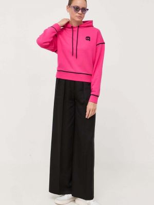 Bluza z kapturem Karl Lagerfeld różowa