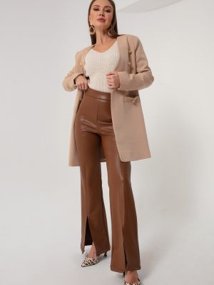 Кожаные брюки Lafaba коричневые
