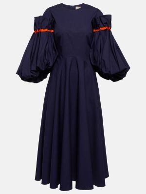 Pamučna midi haljina Roksanda plava