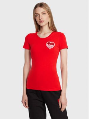 T-shirt slim Love Moschino rouge