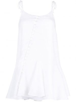 Asymetrické ľanové šaty Pnk biela