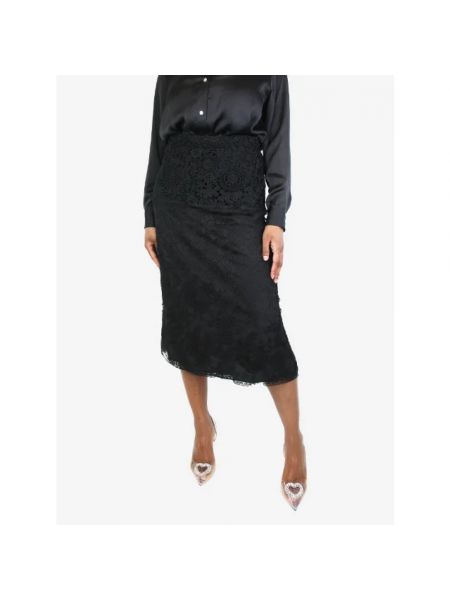Falda de viscosa Prada Vintage negro