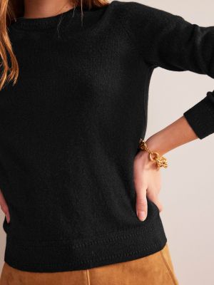 Кашемировый свитер с круглым вырезом Boden черный