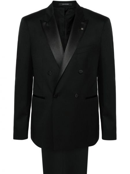 Vlnený oblek Tagliatore čierna