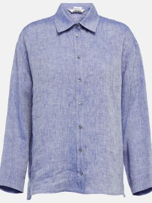 Λινό πουκάμισο 's Max Mara μπλε