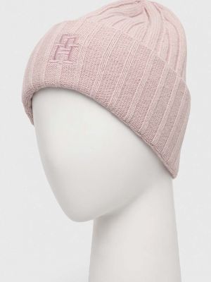 Вовняна шапка Tommy Hilfiger рожева