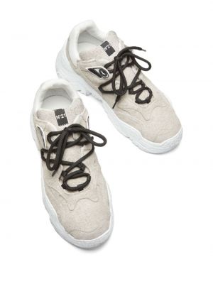 Sneakersy sznurowane koronkowe chunky N°21 beżowe