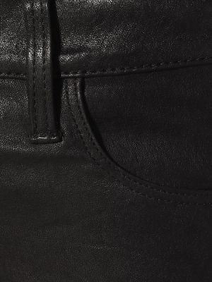 Kožené kalhoty skinny fit Frame černé