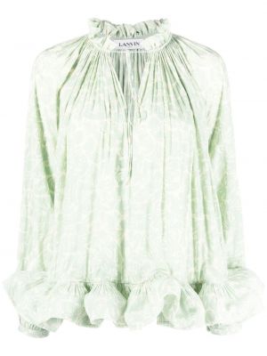 Плисирана пеплум блуза Lanvin зелено