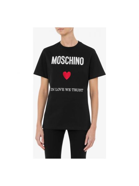 Camiseta con bordado de algodón Moschino