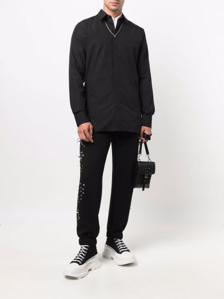 Pantalones rectos con apliques Givenchy negro
