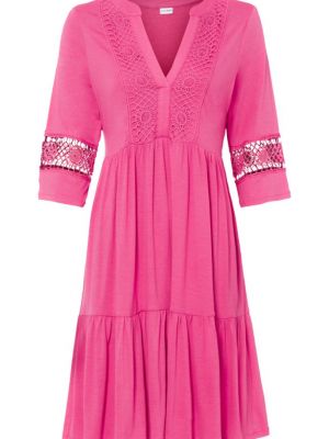 Кружевное платье-туника Bodyflirt розовое