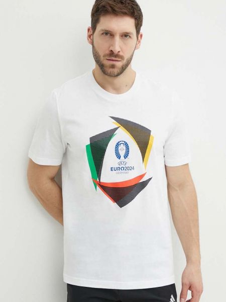 Koszulka z nadrukiem Adidas Performance beżowa