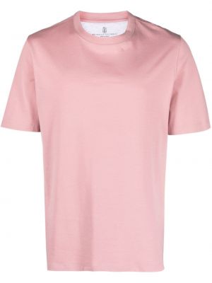 Bavlněné tričko Brunello Cucinelli růžové