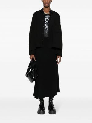 Péřová asymetrická košile Yohji Yamamoto černá