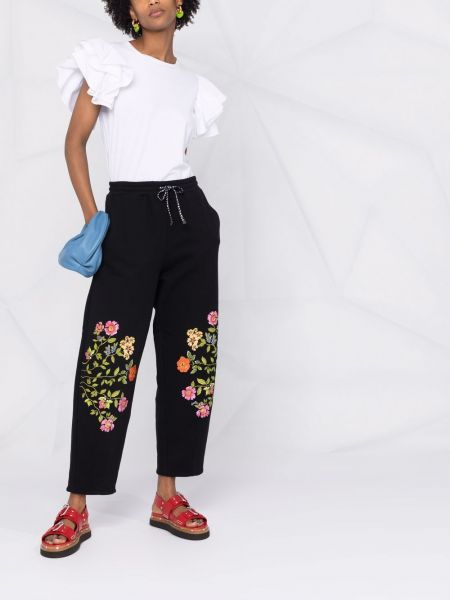 Pantalones de flores con estampado Vivetta negro