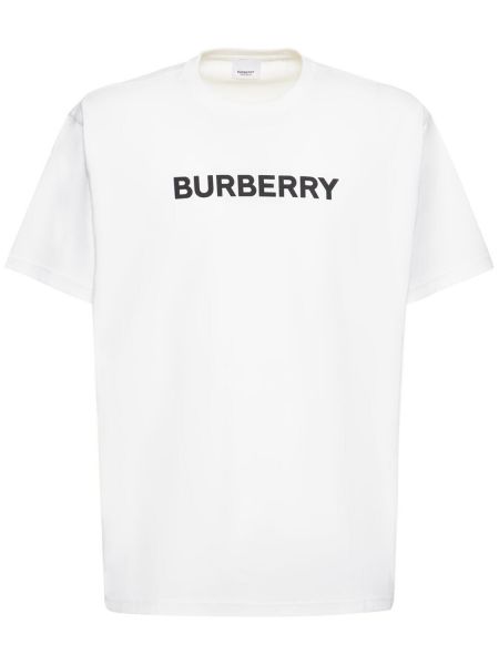 Памучна тениска от джърси Burberry бяло