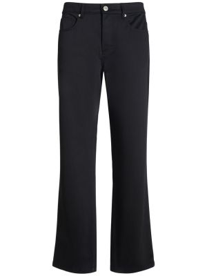 Bavlněné rovné kalhoty Ami Paris černé