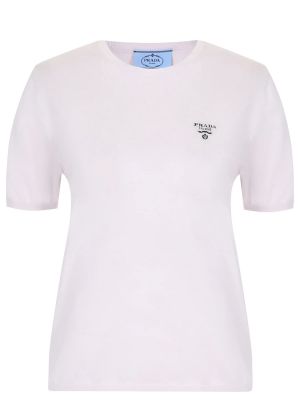 Шелковая футболка Prada розовая