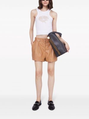 Leder shorts Stella Mccartney beige